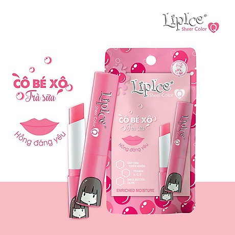 [Màu Hồng] Son Dưỡng Có Màu hồng Lipice Sheer Color Q Cô Bé Xô 2.4G