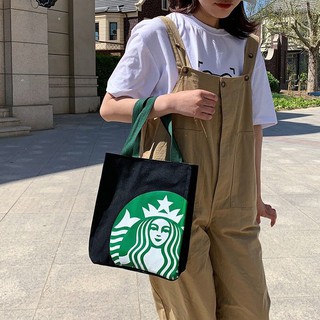 túi vải bó Starbucks ( kem - đen )