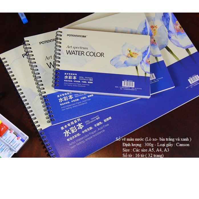 Sketchbook màu nước, Sổ vẽ màu nước, Sổ Canson