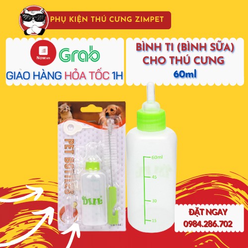 Bình Ti Bình Sữa Chó Mèo Sơ Sinh Pet Bottles Dill 60ml