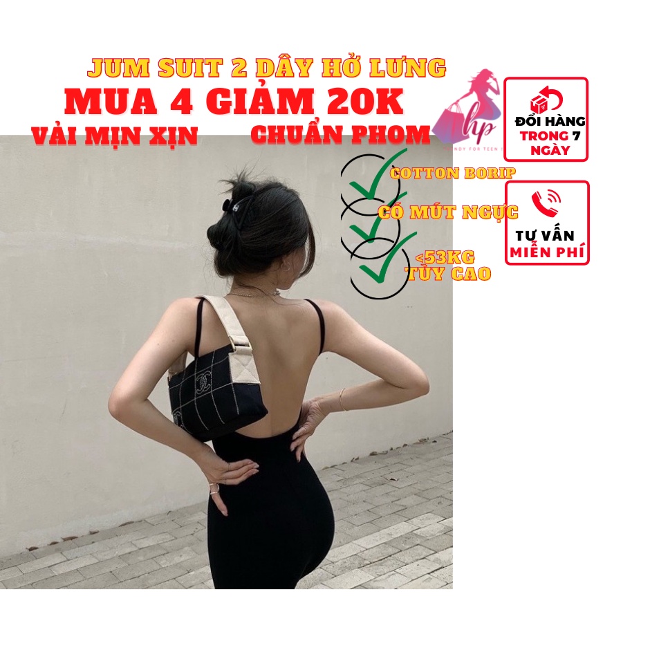 jumsuit ngố lửng 2 dây hở lưng áo liền quần có mút ngực mẫu sexy thời trang-VD18 | WebRaoVat - webraovat.net.vn