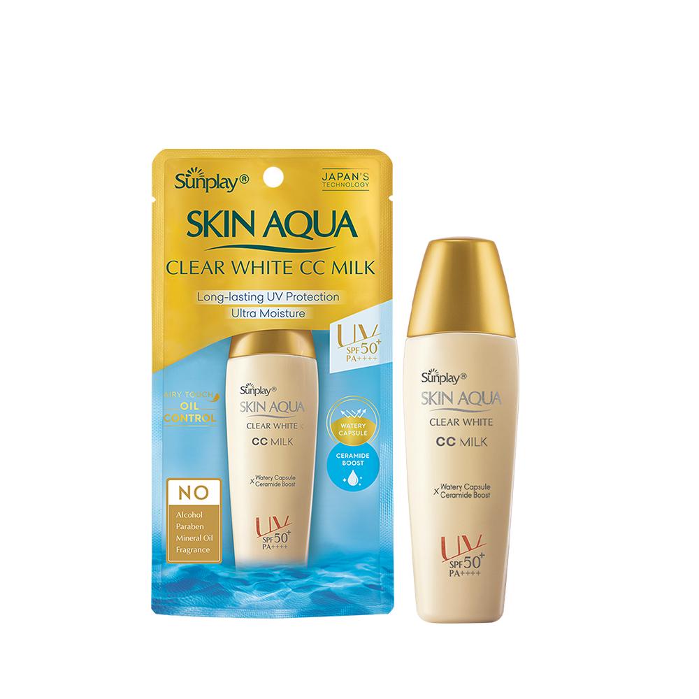 Sữa chống nắng tạo nền Sunplay Skin Aqua Clear White CC Milk 25g