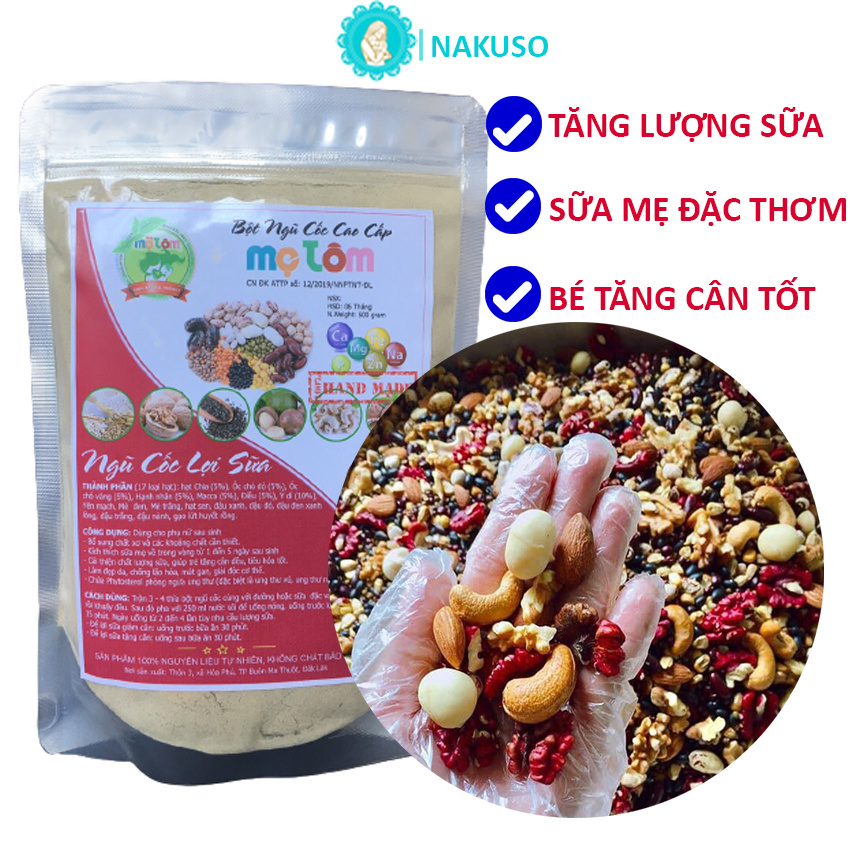 Ngũ Cốc Lợi Sữa Hiệu Quả Cho Mẹ Sau Sinh Cao Cấp 17 Loại Hạt NAKUSO (1Kg)