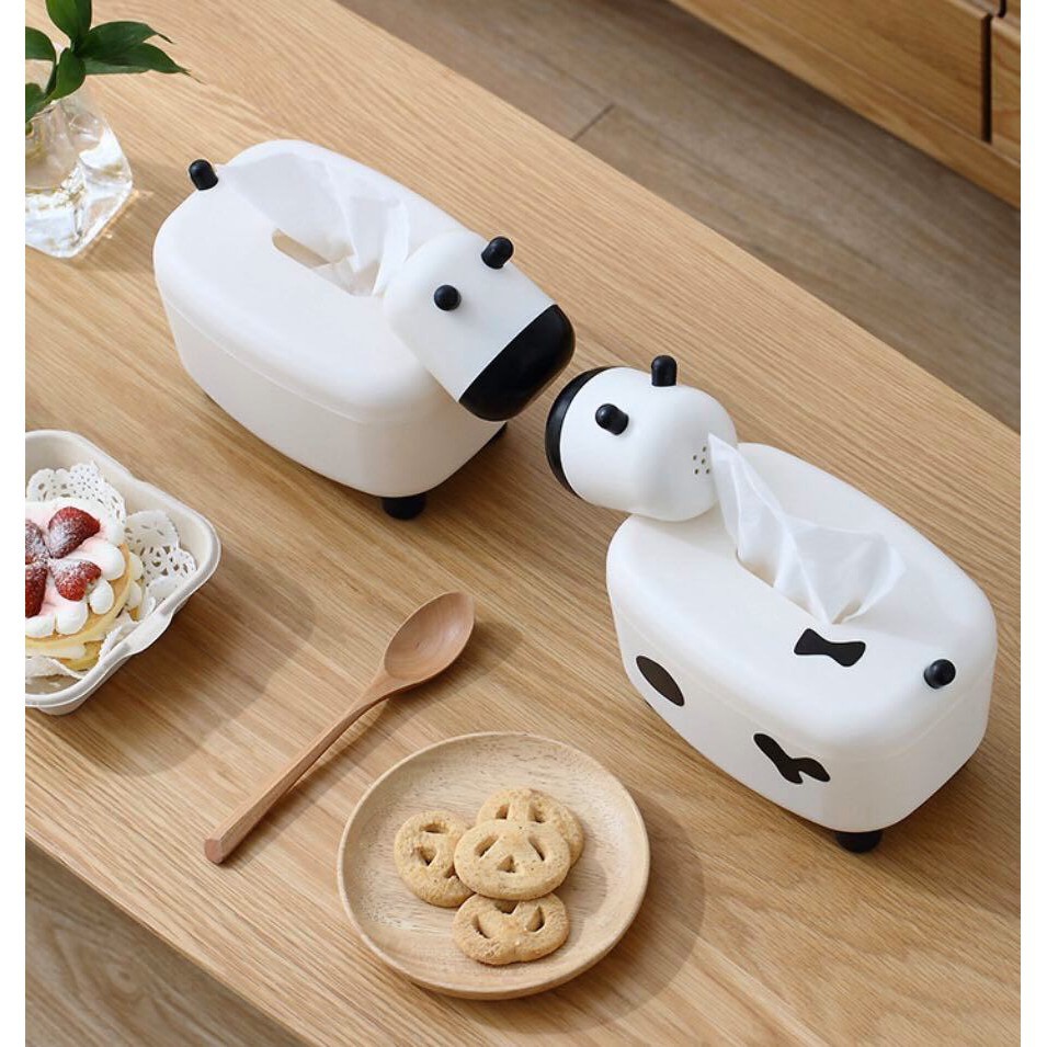 Hộp đựng khăn giấy kiêm hộp đựng tăm 2in1 để bàn hình con cừu cute