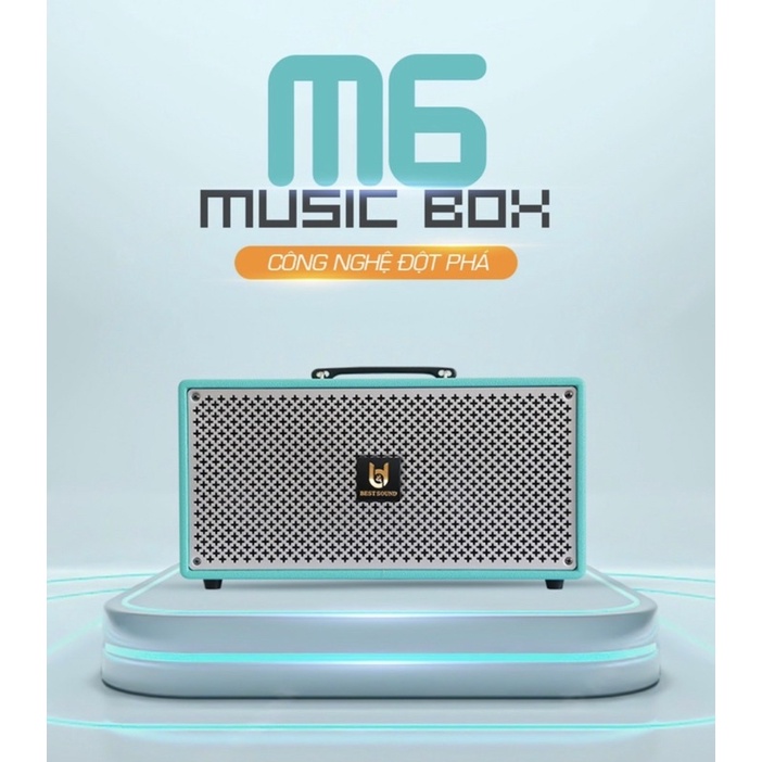 Loa Bluetooth Di Động Chính Hãng Best Sound M6-Hàng Nhập Khẩu 2022-Tặng Kèm 2 Micro Karaoke