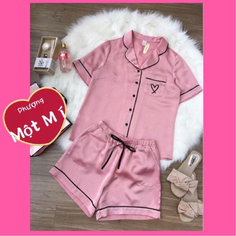 BỘ NGỦ LỤA SATIN vải siêu mịn mát quần sooc mặc nhà siêu xinh | BigBuy360 - bigbuy360.vn