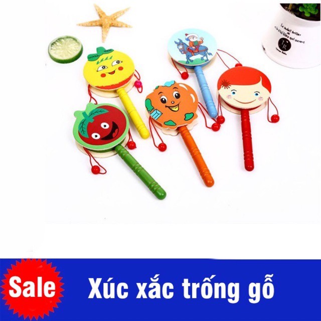 Đồ chơi xúc xắc trống gỗ cho bé yêu hình ngộ nghĩnh nhiều màu DC03