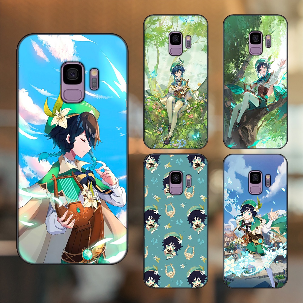 Ốp lưng Samsung S9 viền đen in hình Venti Genshin Impact