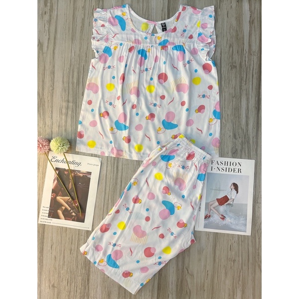 Đồ Bộ Lửng Lanh Tole Mặc Nhà Nữ Trung Niên Hình Cute VNXK ABCASUAL MLLC2