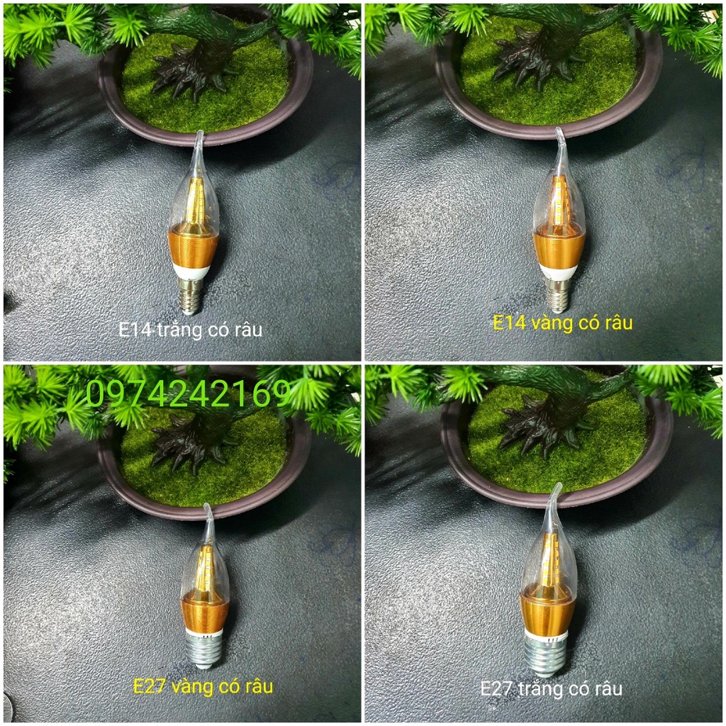 BÓNG ĐÈN NẾN 5w DÙNG CHO ĐÈN CHÙM ĐUÔI E14 VÀ E27