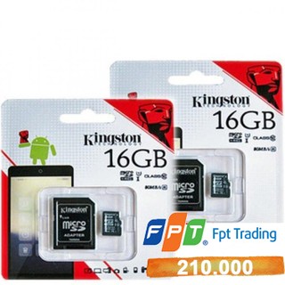 Thẻ nhớ kingston 16gb chính hãng Class 10 - FPT phân phối
