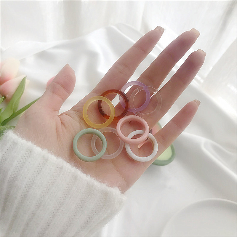 Nhẫn Acrylic Màu Kẹo Đơn Giản Thời Trang Hàn Quốc Cho Nữ