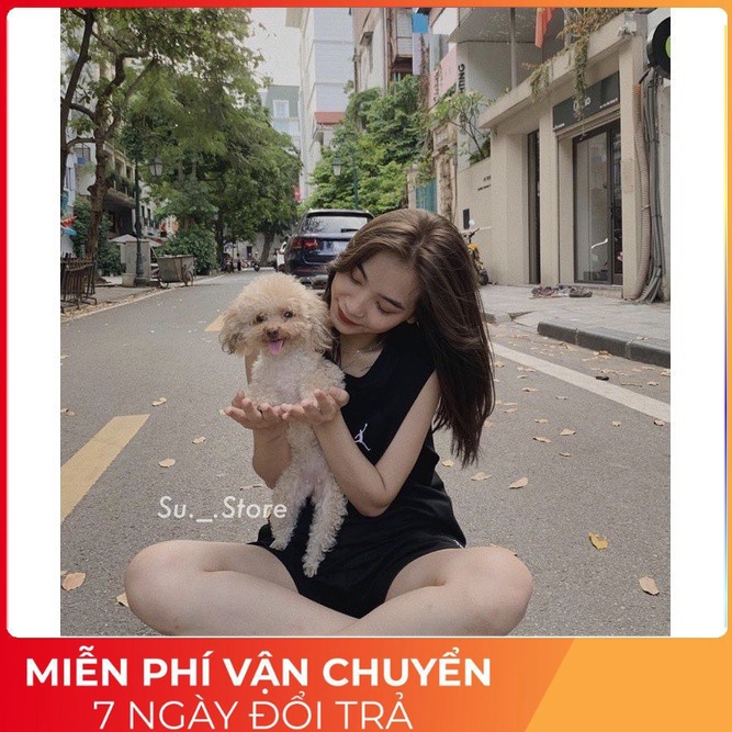 Bộ Quần Cộc Áo 3 Lỗ JORDAN, Áo Sát Nách Quần Short Xẻ Vạt 3 Màu X041 - zeni69 store
