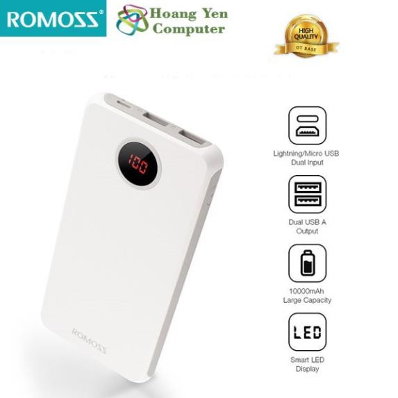 [MẪU MỚI] Sạc Dự Phòng 10000mAh Romoss Horus 10 2 Cổng Input - BH 1 Năm | Romoss HO10 10000mAh