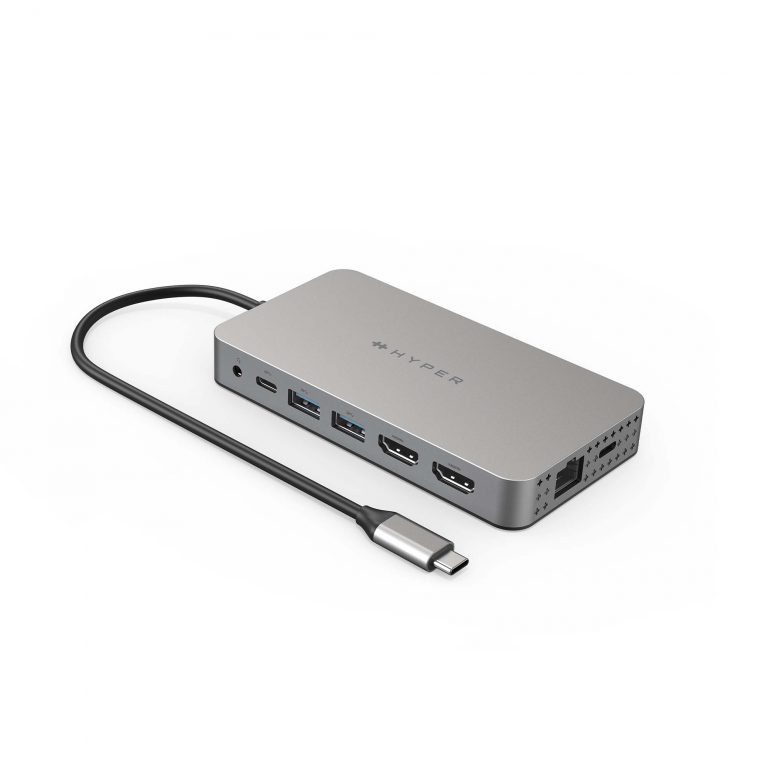 [Mã 33ELSALE hoàn 7% xu đơn 300k] Cổng chuyển HyperDrive Dual 4K HDMI 10-IN-1 (2 Màn hình) USB-C HUB FOR MACBOOK M1