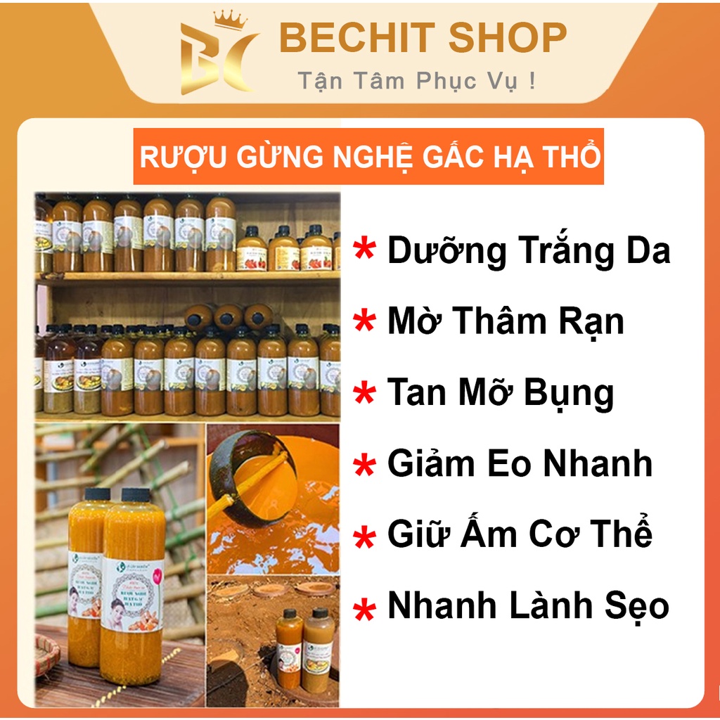 Cốt Gừng Nghệ Gấc Hạ Thổ Nước Cốt 1 - Rượu Hạ Thổ 100 Ngày Săn Chắc Bụng Mờ Thâm Rạn - Giảm Đau Nhức [HANMADE]