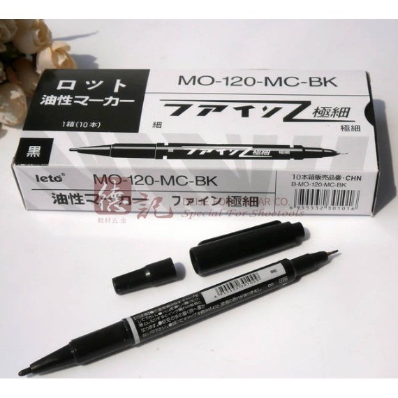 Hộp 10 cây Bút lông dầu kim 2 đầu ZEBIFA MO-120-MC-BK-BLD00002-10