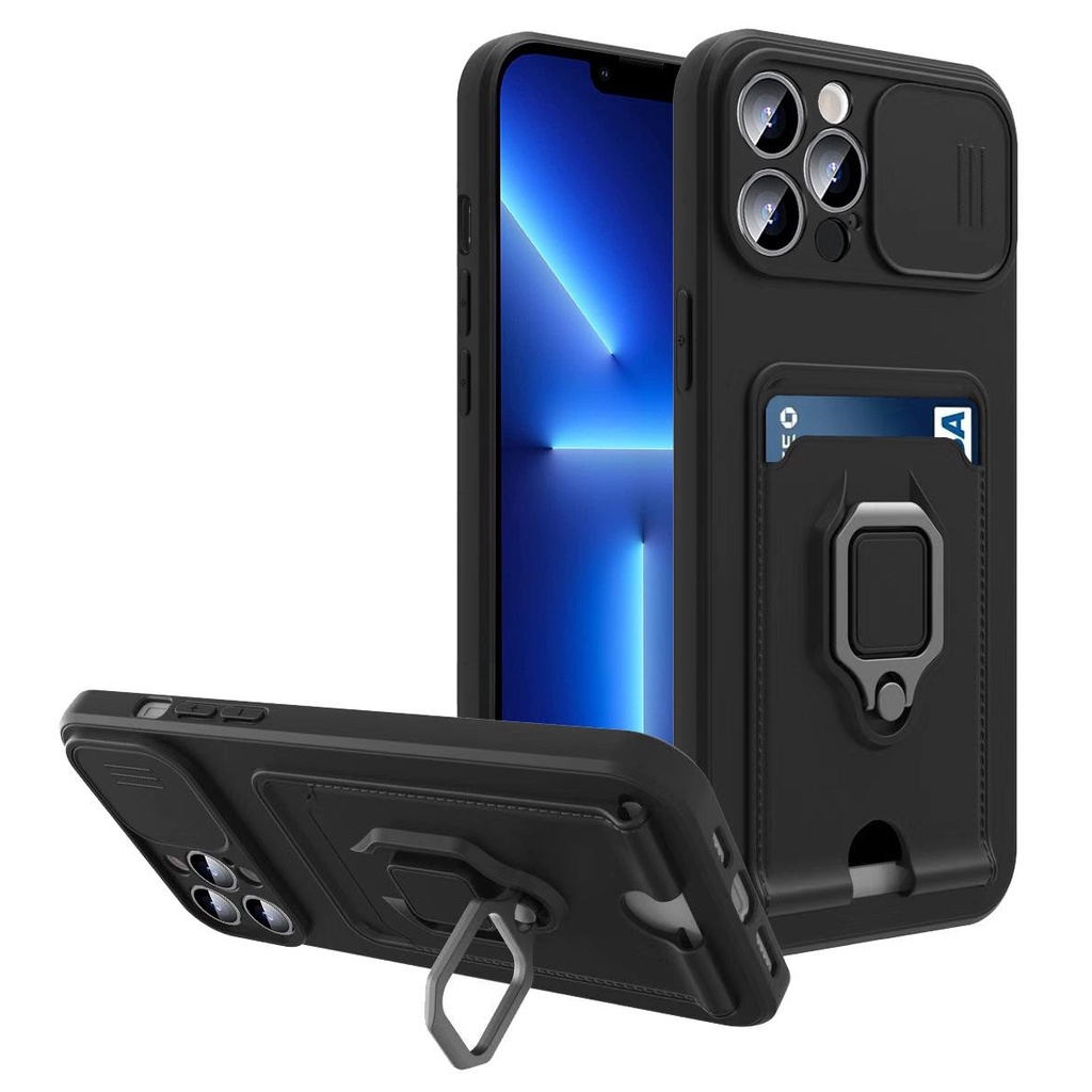 Ốp lưng Iphone đựng thẻ có tấm bảo vệ camera kèm giá đỡ xoay 360độ cho ip7,8,plus/X,XS/XSMAX/11/11/12,pro,max/13.pro.max