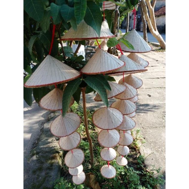 Nón lá xỏ dây trang trí, dây 7 nón lá mini