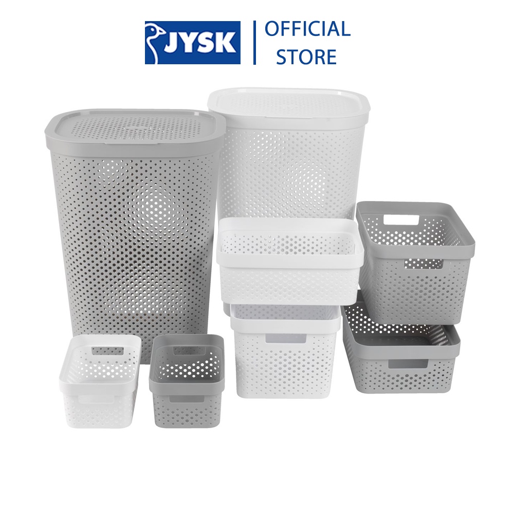 Giỏ đựng đa năng | JYSK Infinity | nhựa | trắng/xám | nhiều kích thước