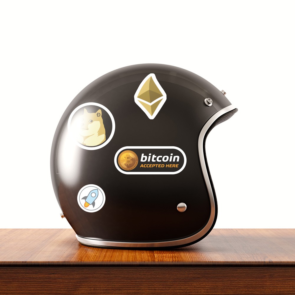 Bitcoin - Set 30 sticker decal hình dán nón bảo hiểm, laptop, xe máy, ô tô - STICKER FACTORY