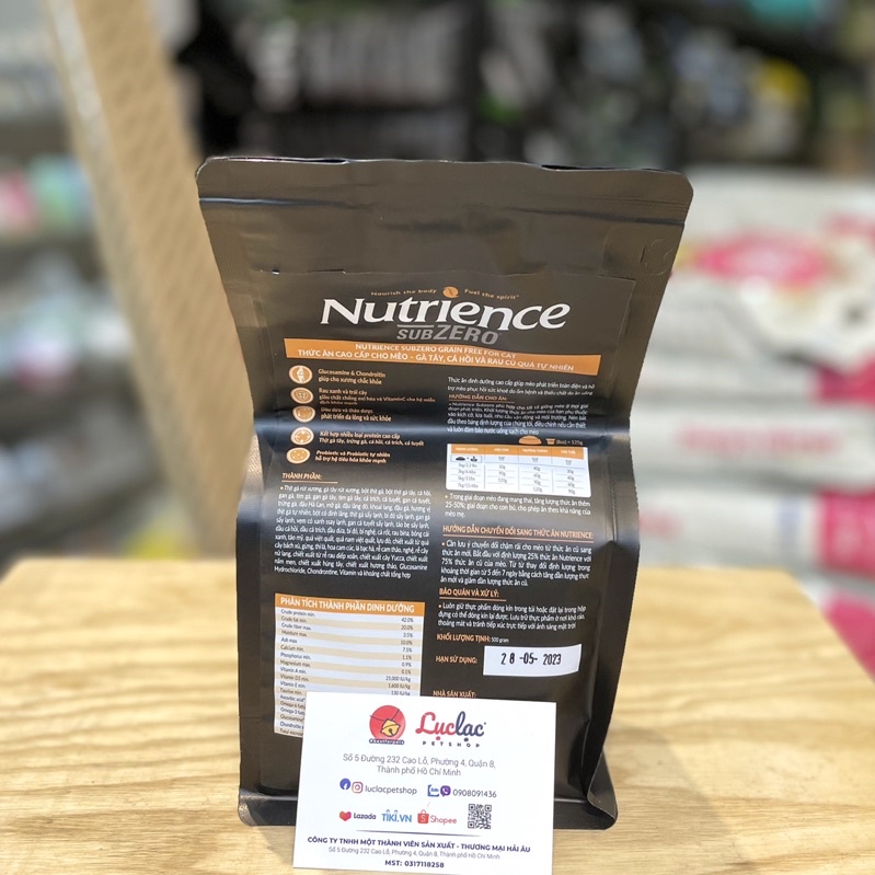 Hạt Nutrience Subzero Frase Valley cho Mèo vị Gà tây &amp; Cá hồi - Túi 500g chính hãng