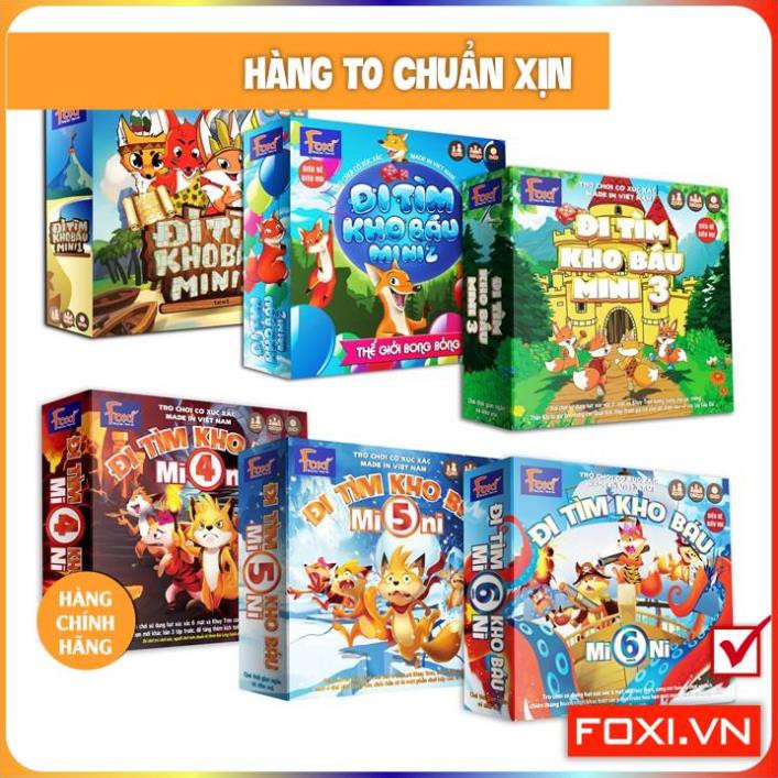 Boardgame-Đi tìm kho báu Mini 4 Foxi-trò chơi phát triển khả năng nhớ-suy luận-phán đoán logic