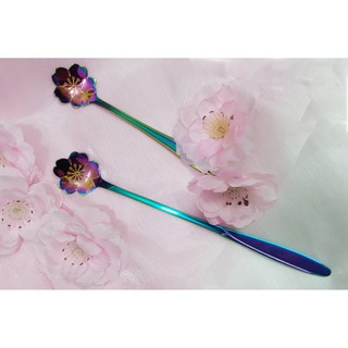 Thìa cà phê ăn bánh ngọt cao cấp / muỗng khuấy trà hoa anh đào phong cách Nhật bản