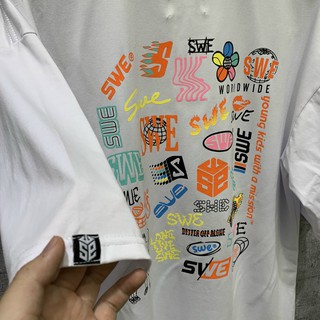 Áo thun unisex SWE trắng đen