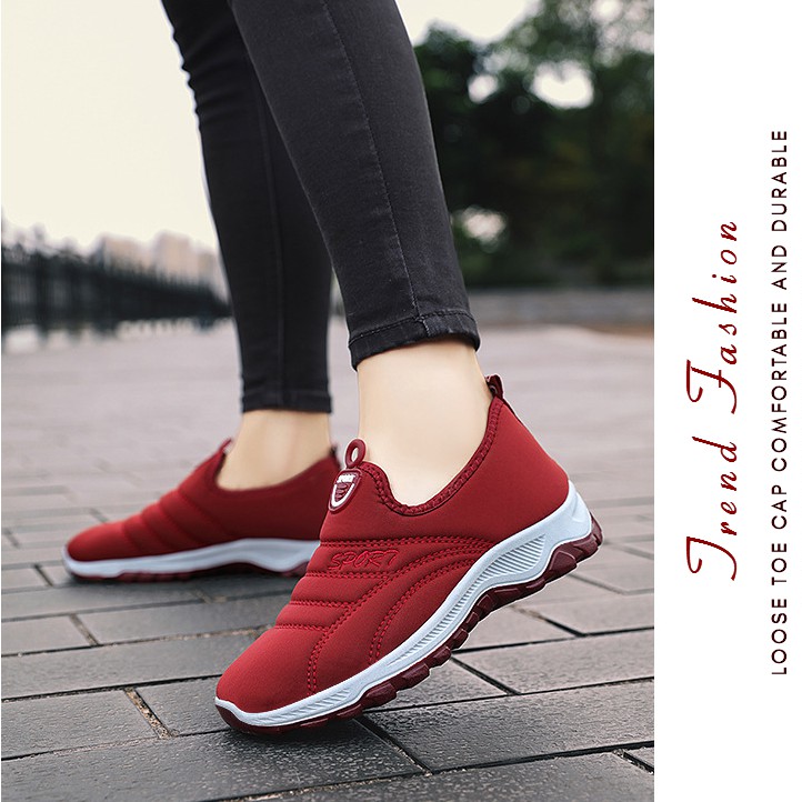 Giày Thể Thao Nữ , Giày Sneaker Nữ Không Dây M91 [ Hàng Hot ] Màu Đen Đỏ Thoải Mái Ấm Áp Nâng Niu Bàn Chân Việt | BigBuy360 - bigbuy360.vn
