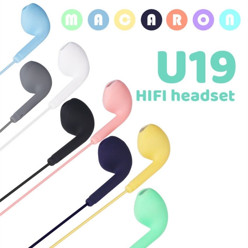 Tai Nghe Nhét Tai MACARON có dây mic cho điện thoại laptop máy tính pc game in ear headphone