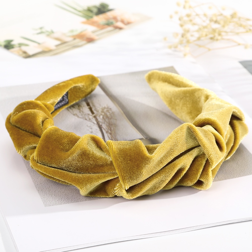 Băng Đô Cài Tóc Haimeikang Bằng Vải Flannel Xếp Ly Đơn Giản Thời Trang Hàn Quốc