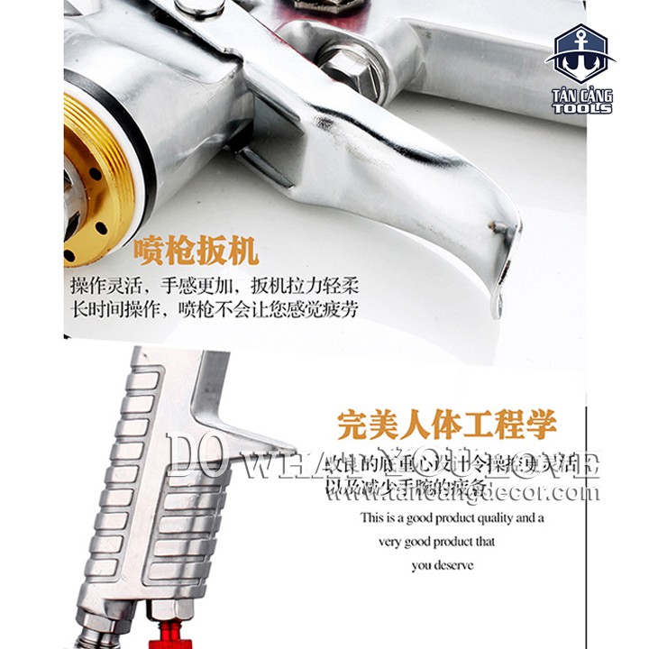 Súng Phun Sơn Gravity Feed HVLP E300 700 cc Bình Trên