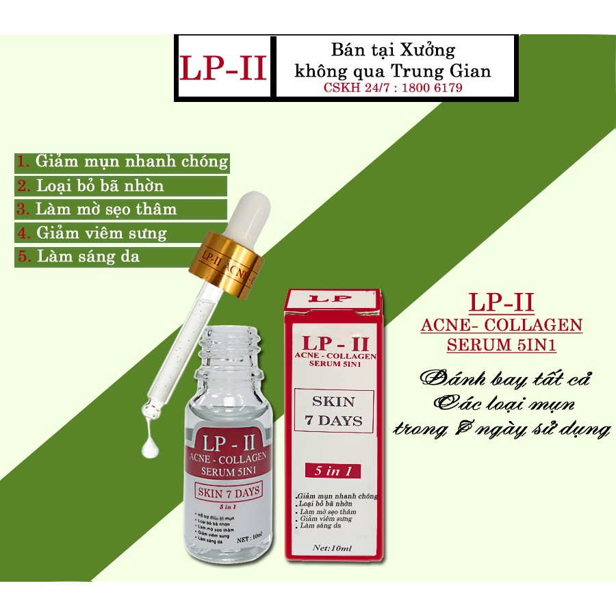 Serum giảm mụn sẹo thâm rỗ LP-II Hàng Chính Hãng