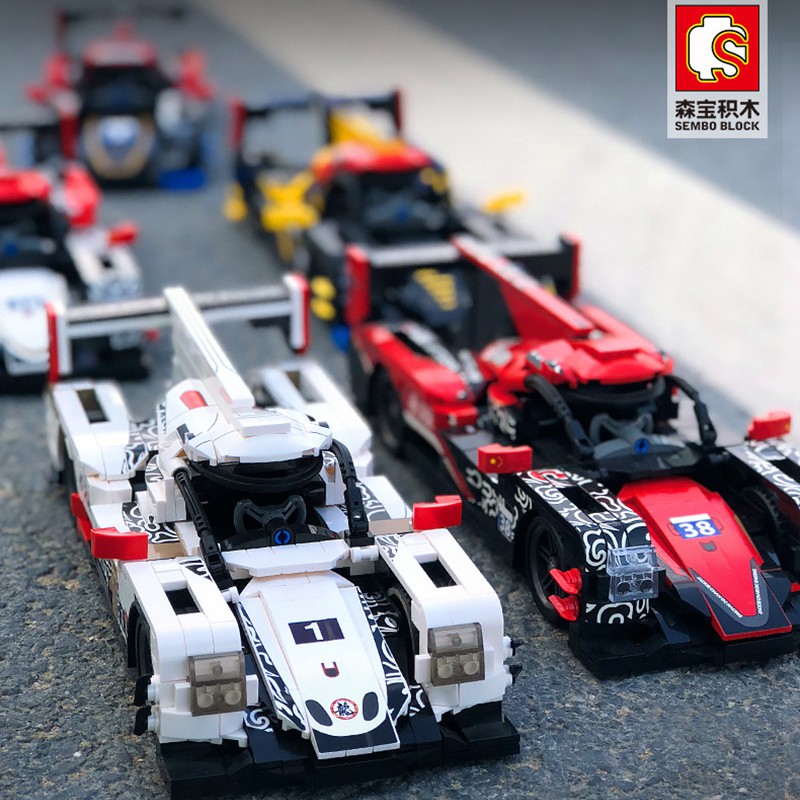 Đồ chơi Lắp ghép Mô hình đua lắp ghép kiểu bộ lắp ráp Sembo 607300-607304 Jack chen racing car 1:32