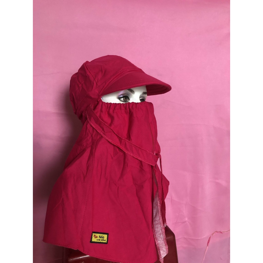 Mũ chống nắng 98% khẩu trang có khóa kéo - vải 1 màu ngẫu nhiên KT002