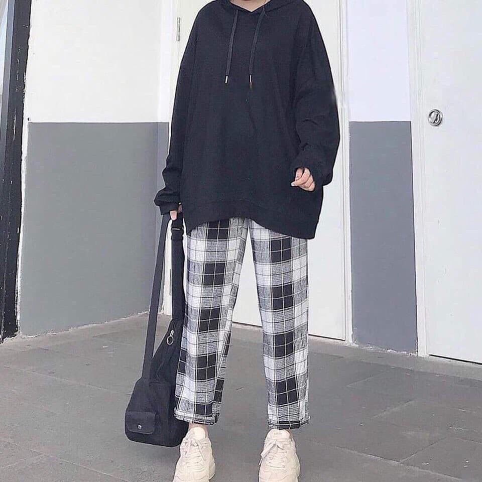 [Mã FASHIONT4WA2 giảm 10K đơn 50K] Quần baggy caro unisex Caro Suông ullzang NAM NỮ