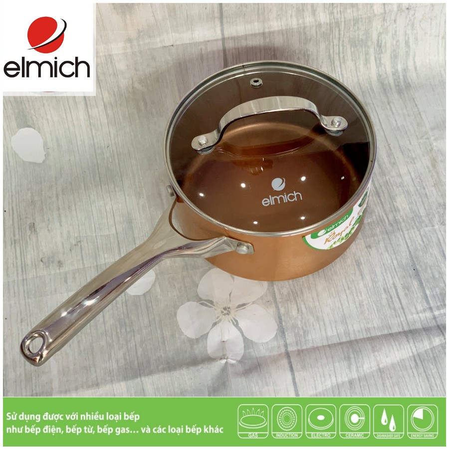 quánh ELMICH 1182 nấu bột💖 elmich 💖chống dính phủ sứ 16cm_an toàn cho sức khỏe của bé (tsale sốc)