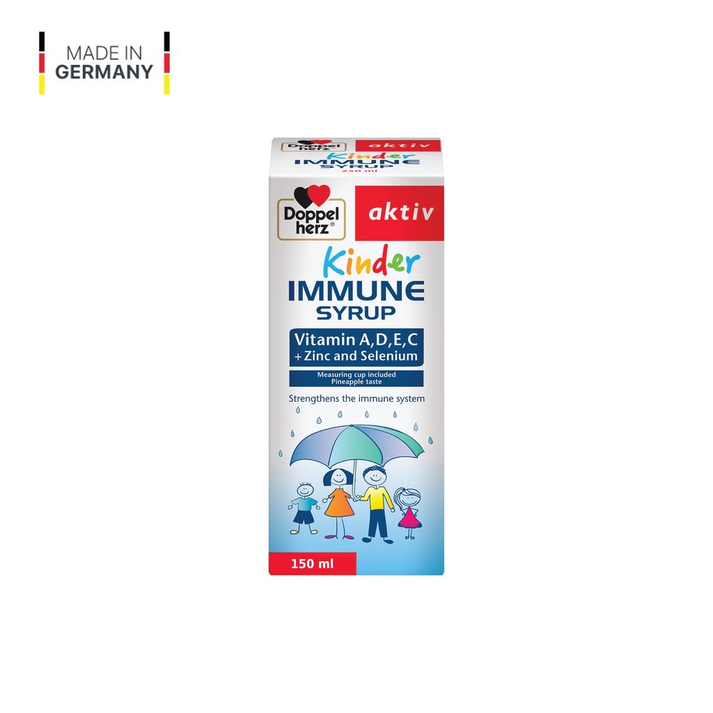 Doppelherz Aktiv Kinder Immune Syrup- Siro Hỗ trợ tăng cường miễn dịch và tăng sức đề kháng cho bé