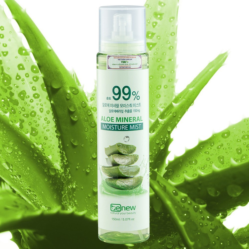 XỊT KHOÁNG LÔ HỘI GIỮ ẨM VÀ KIỀM DÂU CAO CẤP BENEW ALOE MINERAL MOISTURE MIST 150ML - HÀN QUỐC CHÍNH HÃNG