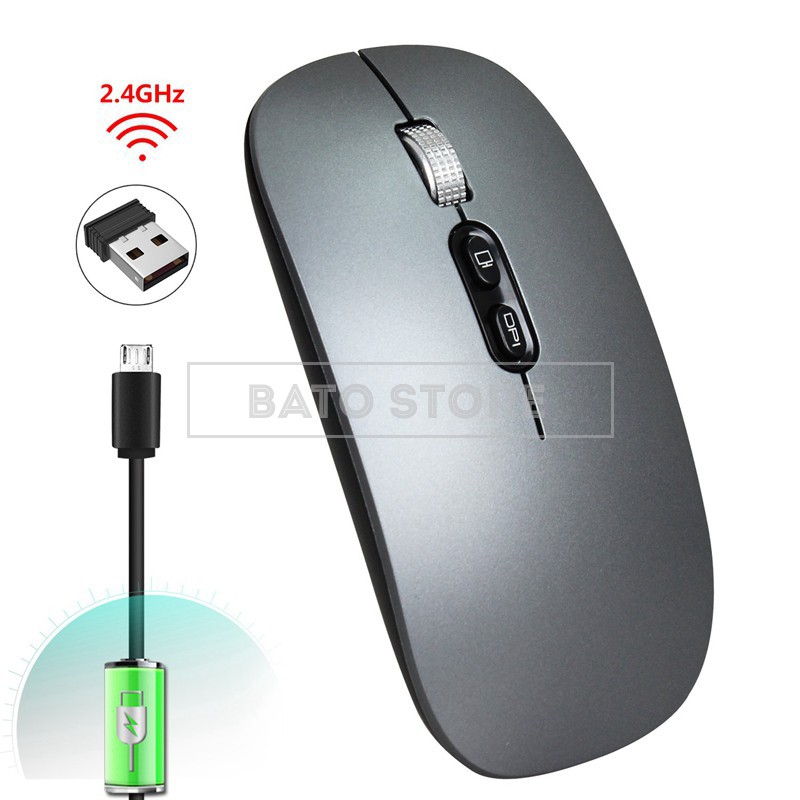 (Tặng lót chuột) Chuột Không dây Bluetooth - Wireless Metal 103 Chính hãng, Pin sạc, 1600 dpi - Kèm cáp sạc | BigBuy360 - bigbuy360.vn