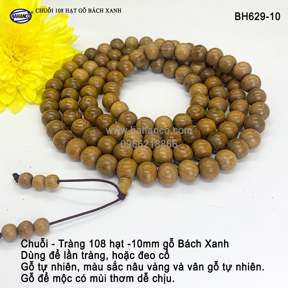 Tràng 108 hạt 10ly gỗ thơm gỗ thơm Phật Giáo - lần tràng giúp tĩnh tâm/an yên (BH629-10)