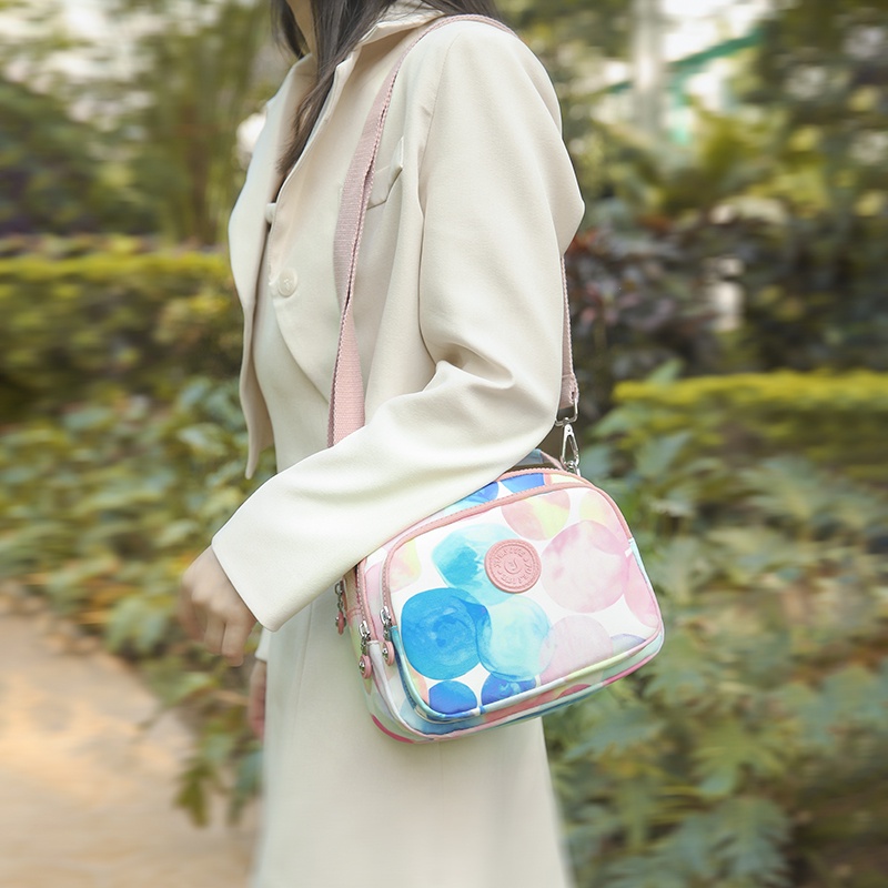 Túi Đeo Một Bên Vai Nhiều Ngăn Màu Sắc Có Khóa Kéo Dành Cho Nữ