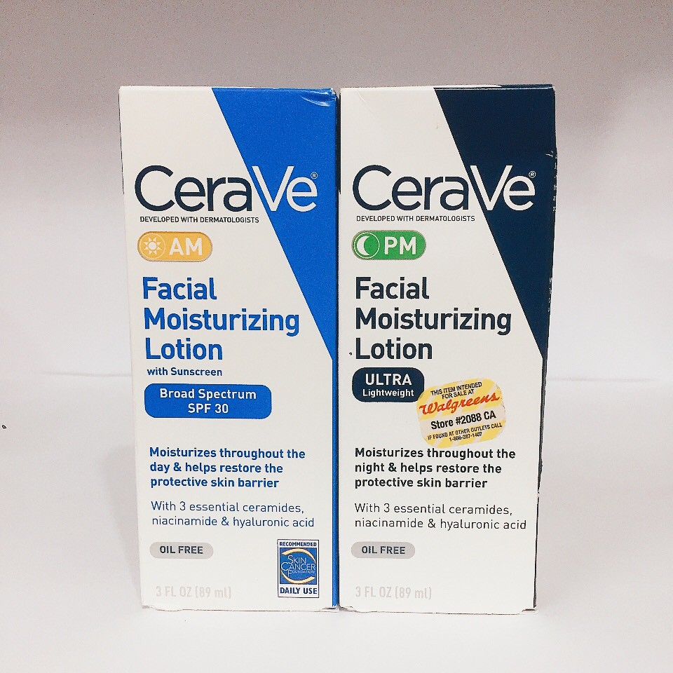 [Hàng USA] Sữa dưỡng ẩm ngày – đêm cho mặt Cerave Facial Moisturizing Lotion (89ml)