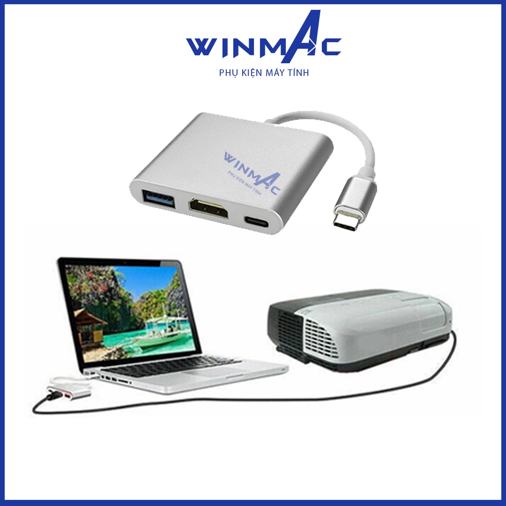 Type C To Hdmi - Bộ Chuyển Đổi Type C sang HDMI / USB / Type C cho máy tính, điện thoại - Winmac | BigBuy360 - bigbuy360.vn