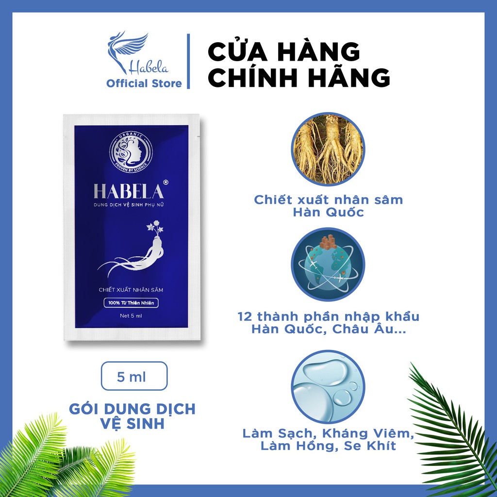 Dung dịch vệ sinh phụ nữ chiết xuất nhân sâm Hàn Quốc Habela - gói 5ml ( giá dùng thử )