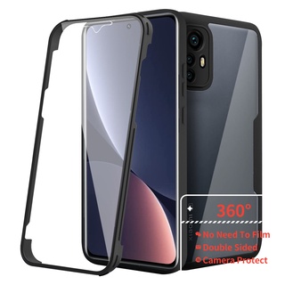 Ốp Điện Thoại Acrylic Cứng Trong Suốt Chống Sốc Bảo Vệ 360 Độ 3 Trong 1 Cho Realme C12 C15 C21 C21A C21S C21Y C25Y C25 C25S 7 8i 9i