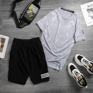 Bộ thể thao nam in vân sport chất thun lạnh co dãn 4 chiều cực thoáng mát, thấm hút mồ hôi tốt, co dãn thoải mái