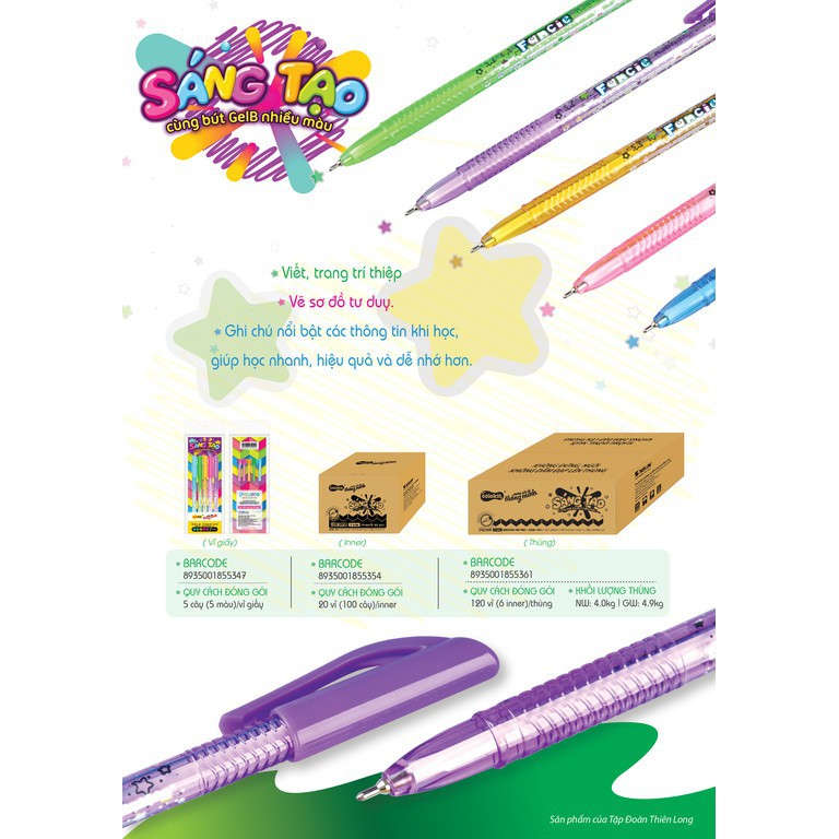 BÚT Gel 5 Màu GELB-C01  - COLOKIT