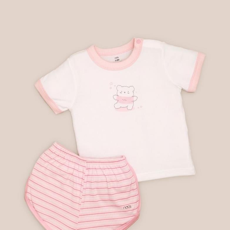 [Nous] Bộ quần áo cộc cài vai cho bé trai bé gái - Chất Liệu Nu Petit mềm mịn(Size 3M-2Y)